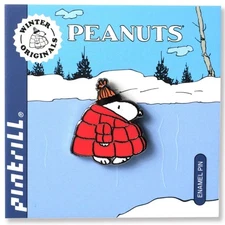 PINTRILL Snoopy Giant Coat Puffer Red Puffy Jacket PEANUTS Enamel Pin NEW SEALED