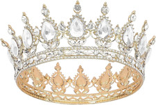 Krone Damen,Krone Für Torte, Diadem Gold, Strass Kronen, Mädchen, Prinzessinnen,