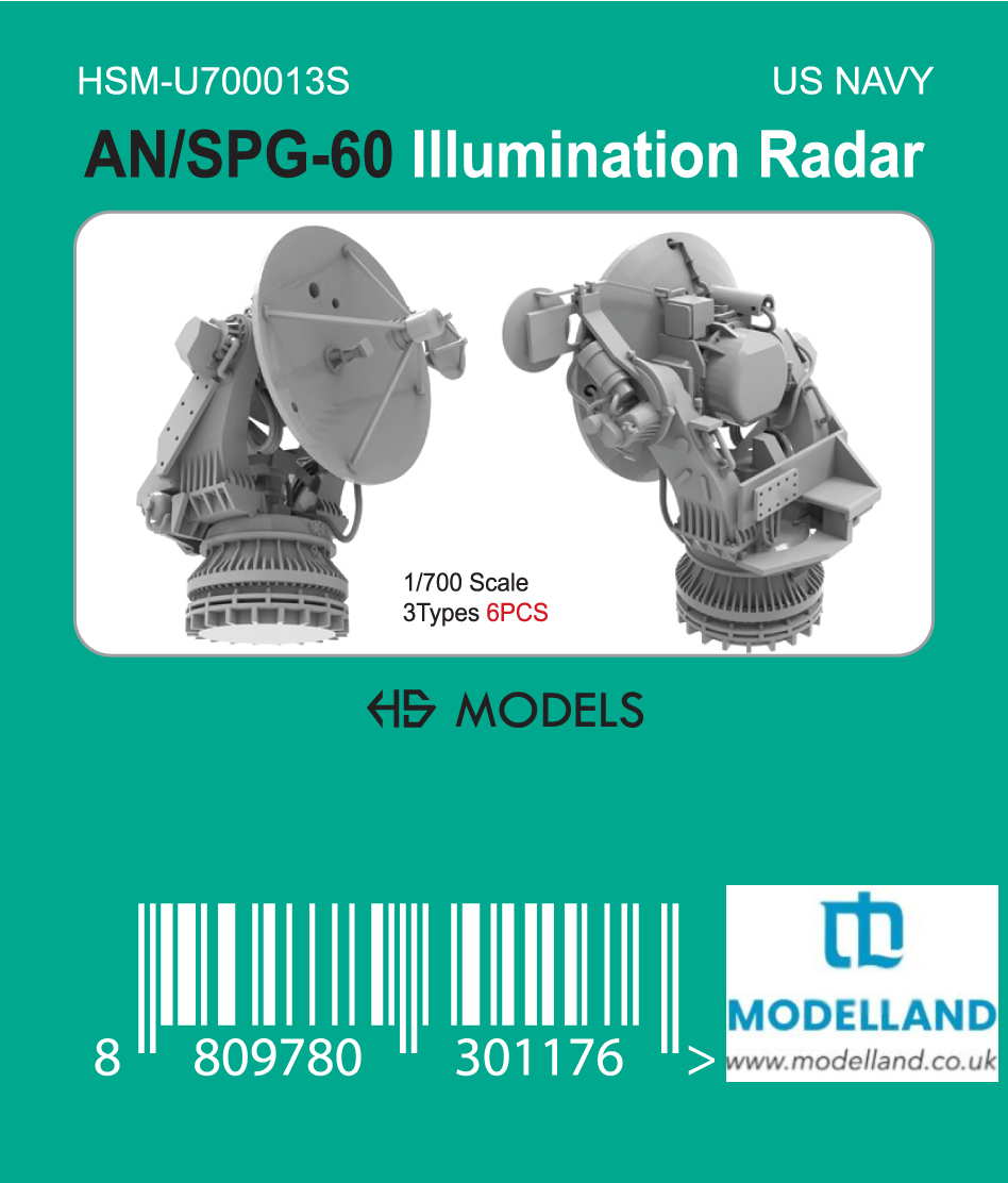 HS Model AN/SPG-60 Illumination Radar Set 1/700 US Navy 6pcs HSM-U700013S