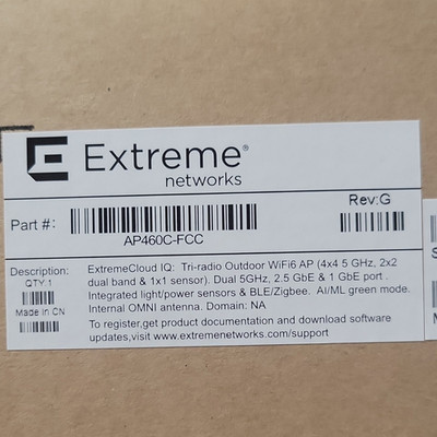 Extreme Networks AP460C-FCC WiFi 6 Access Point Dual-Band BLE Zigbee White
