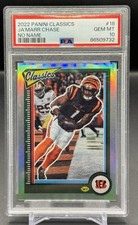 2022 Panini Classics Ja’Marr Chase NO NAME Variation Gold 01/10 PSA 10 Bengals