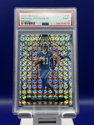 2024 Panini Mosaic #94 Michael Pittman Jr. SILVER Mosaic PSA 9 POP 1 - Foto 1 di 3
