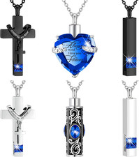 6 Pcs Ashes Necklace Urn Jewelry for Human Ashes Memorial - Men  Women Pendant