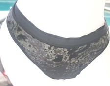 Victorias secret L Vintage Cotton Crushed Velvet Thong String Banded Panty