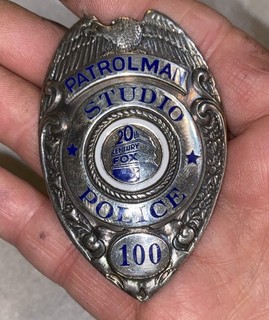 1930’s studio Heavy Police Sterling Silver Medal Badge Hollywood #100
