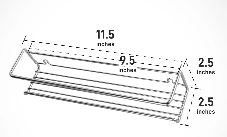 Zicoto Wall Mounted Spice Rack - Set Of 6, Individually Tiered - CHROME - Image 3 of 3