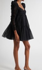 AUTH Zimmermann Polka Dot Long Sleeve Tulle Minidress Size 3 AU 10 US Dress