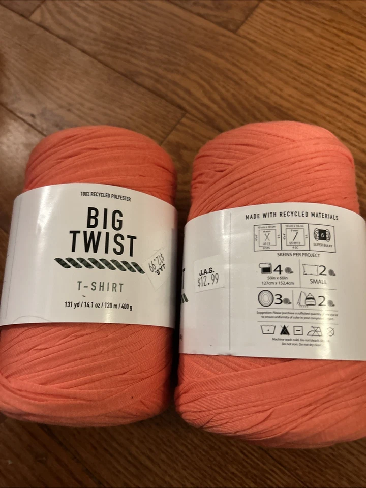 2 пряжи Big Twist Value 100% акриловый коралл вес #4 6 унций/380 ярдов - Изображение 2 из 3