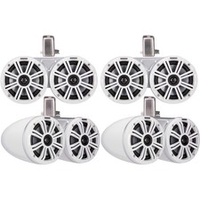 Kicker 2 pair  45KMTDC65 Marine Tower Speakers with Swivel Clamps  45KM654...