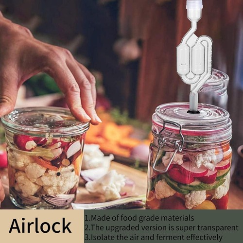 Bubble Airlock Set, 4 Airlocks For Fermenting, 4 Drilling #6 Stoppers And 8 Used - Picture 2 of 12