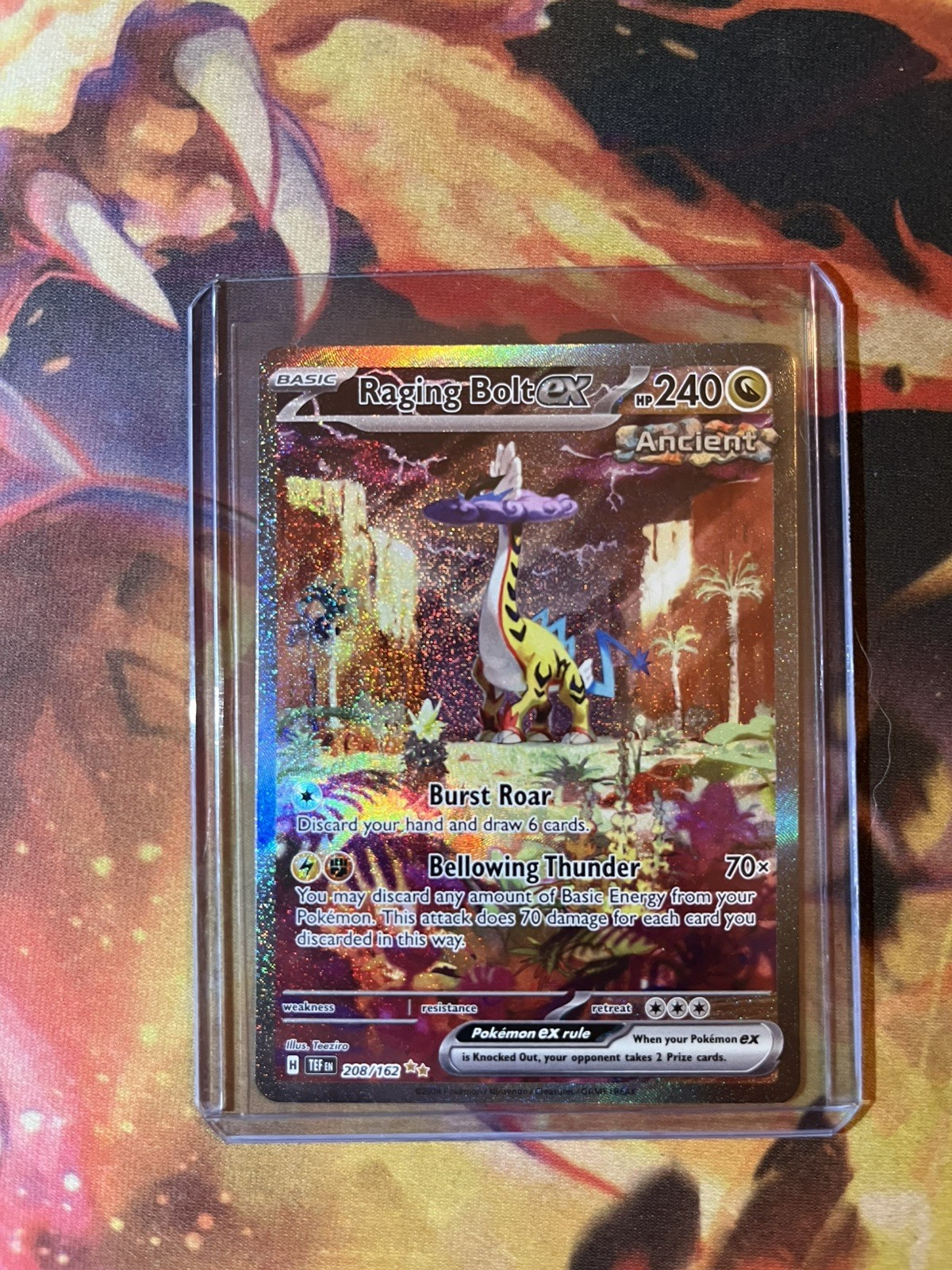NM Pokemon TCG Raging Bolt ex 208/162 SV05 Temporal Forces SIR Full Art Holo