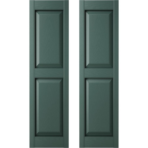 14.75 in. W x 80 in. H , Standard Two Equal Panels, Raised Panel Shutters, In...
