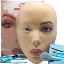 5D Makeup Practice Face Board, Silicone Makeup Mannequin Face, Reusable Beginner