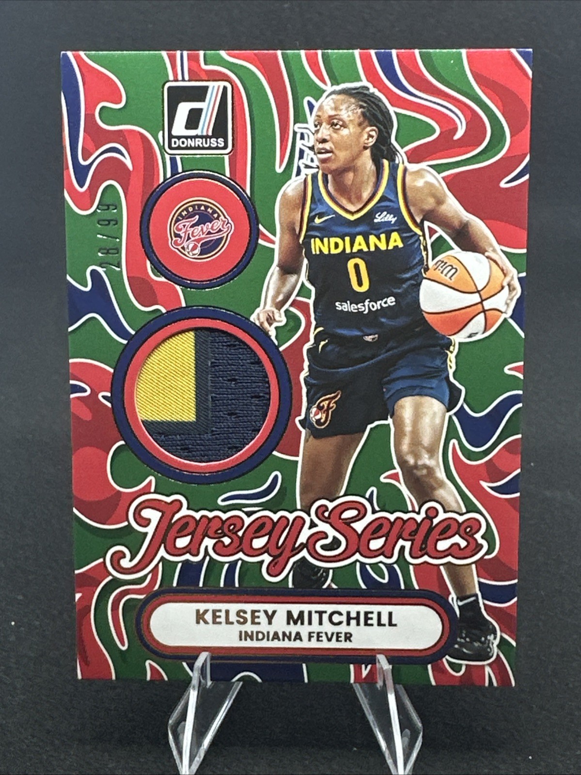 2026 Donnie’s WNBA Kelsey Mitchell Jersey Series  Green 28/99 2-color Patch