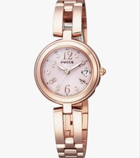 CITIZEN wicca Solar-Powered Radio-Controlled Watch, Pink Gold