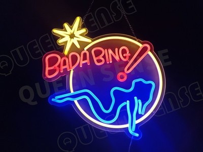 Bada Bing Girl LED Neon Sign With Dimmer USB Powered Adjustable