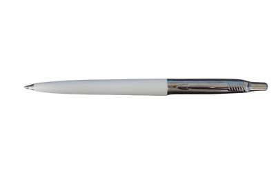 Parker Jotter Ballpoint Pen  Matte White & Stainless Steel  Blue Ink Made In USA