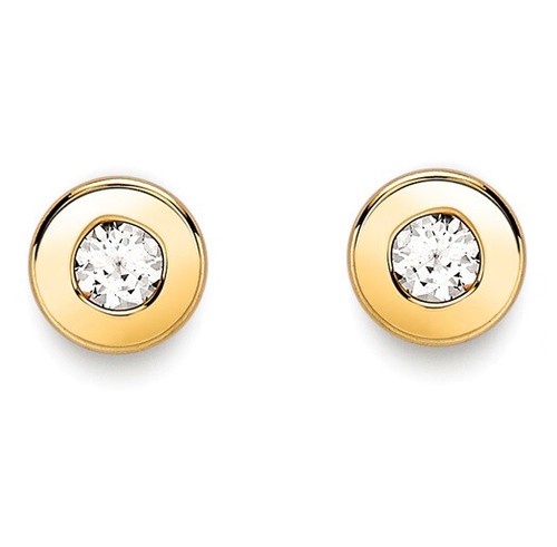 Cerchio Oro Giallo 9kt Orecchini A Cerchio Huggie Con Diamanti Simulati - Oro Giallo 9kt Su Argento Sterling, Diametro 12mm Orecchini Huggie 9kt Argento Cerchio Oro Giallo 9kt Orecchini A Cerchio Huggie Con Diamanti Simulati - Oro Giallo 9kt Su Argento Sterling, Diametro 12mm Orecchini Huggie 9kt Argento