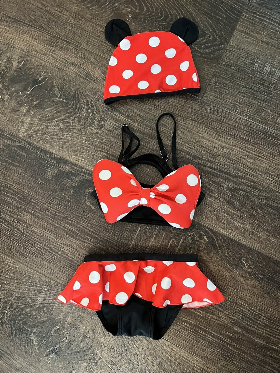 Two Piece Adult Minnie Mouse Bathing Suit Youth Small Girls Minnie