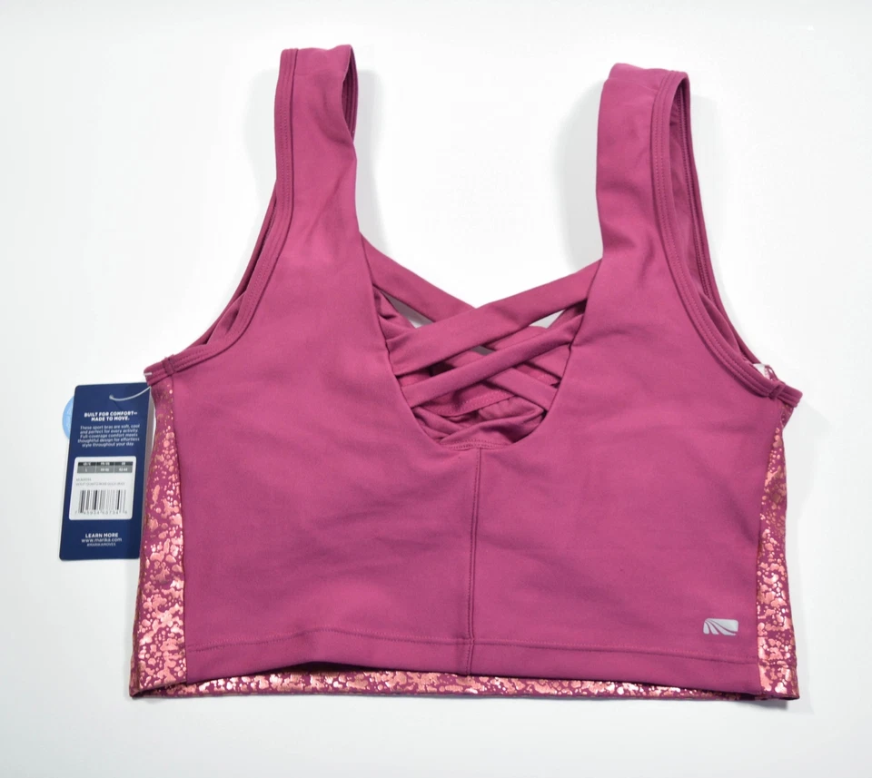 Nuevo con etiquetas Sujetador Deportivo Marika Carter Metálico Longline Cuarzo Violeta Oro Rosa Talla L Foto 4 de 4