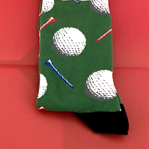 NWT Socksmith Men's Golf Theme Cotton Crew Socks ~ Tee It Up ~ Sock Size 10-13 - Picture 12 of 18