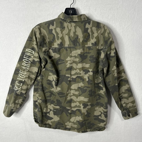 ZARA army Green Camo Cotton Canvas Shirt Shacket Jacket. Size 11/12 - Picture 3 of 6