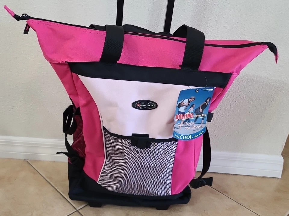 Bolso de Mano Olympia Casual Gear Sports Plus Rolling Shopper RS-200 Rosa Nuevo de Colección Foto 2 de 4