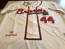 Mitchell & Ness Cooperstown Collection 1957 Braves Hank Aaron Jersey - Mens XL