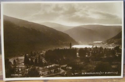 Irish RPPC Postcard GLENDALOUGH AT EVENTIDE Sunset Co Wicklow Ireland JV 215393