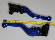 F60 Y688 Short CNC Anodized Brake Clutch Lever Set 1990-1993 Blue ~ New