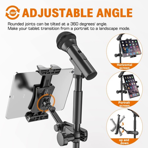 JUBOR Tablet Holder for Microphone Stand Mic Music Stand Tablet Holder for iP... - Picture 3 of 7