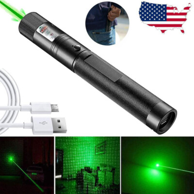 999 Mile 532nm Rechargeable Green Laser Pointer Pen Astronomy Visible Beam Lazer