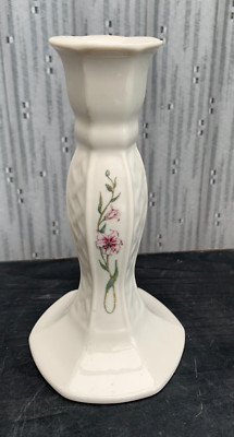 Kerzenständer Belleek Millennium Porzellan rosa Sternengucker Lilie 2000