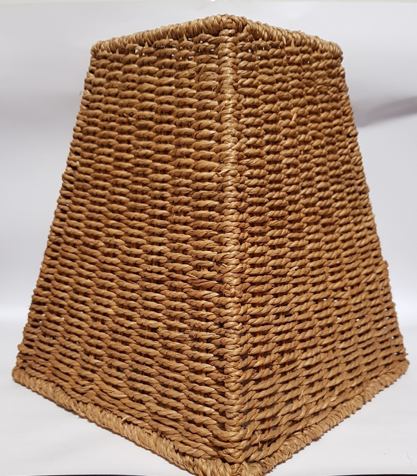 Woven Cane Lamp Shade Natural Wicker Square Base OnTrend Decor Rustic
