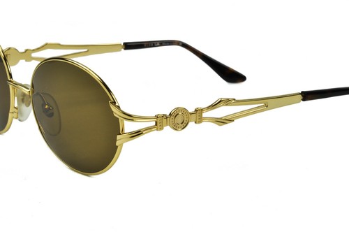 Club LA 8507 Metal Oval Fancy Ornate Large Gold Silver Sunglasses 90s Italy NOS - Picture 5 of 9