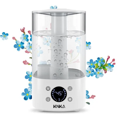 KNKA Luftbefeuchter Aroma Diffuser mit LED-Anzeige, bis 30 m²,30dB leise Weiß