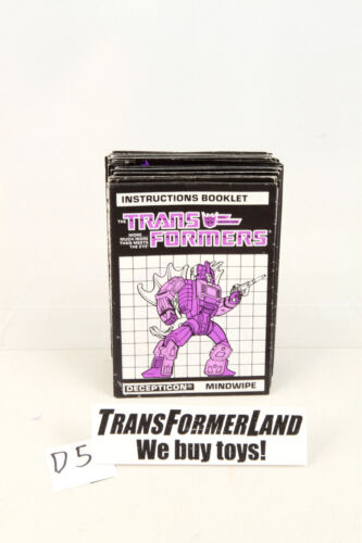 Mindwipe Instructions Headmasters 1987 Hasbro G1 Transformers Actionfigur - Bild 1 von 1