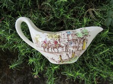 VINTAGE Saucière GIEN modèle LUDLOW - Décor Vénérie Chasse a courre - COMME NEUF
