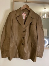 Vintage Fletcher Jones 1960s-70s Original Retro Leather Jacket Size L
