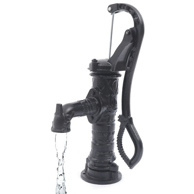 Antique Cast Iron Water Well Hand Pump 26 feet Black Rustic Garden Farmhouse NEW