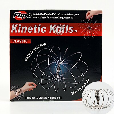 Kinetic Koils Spring Flow Ring Multi Sensory by Flipo Interactive Fun - Silver