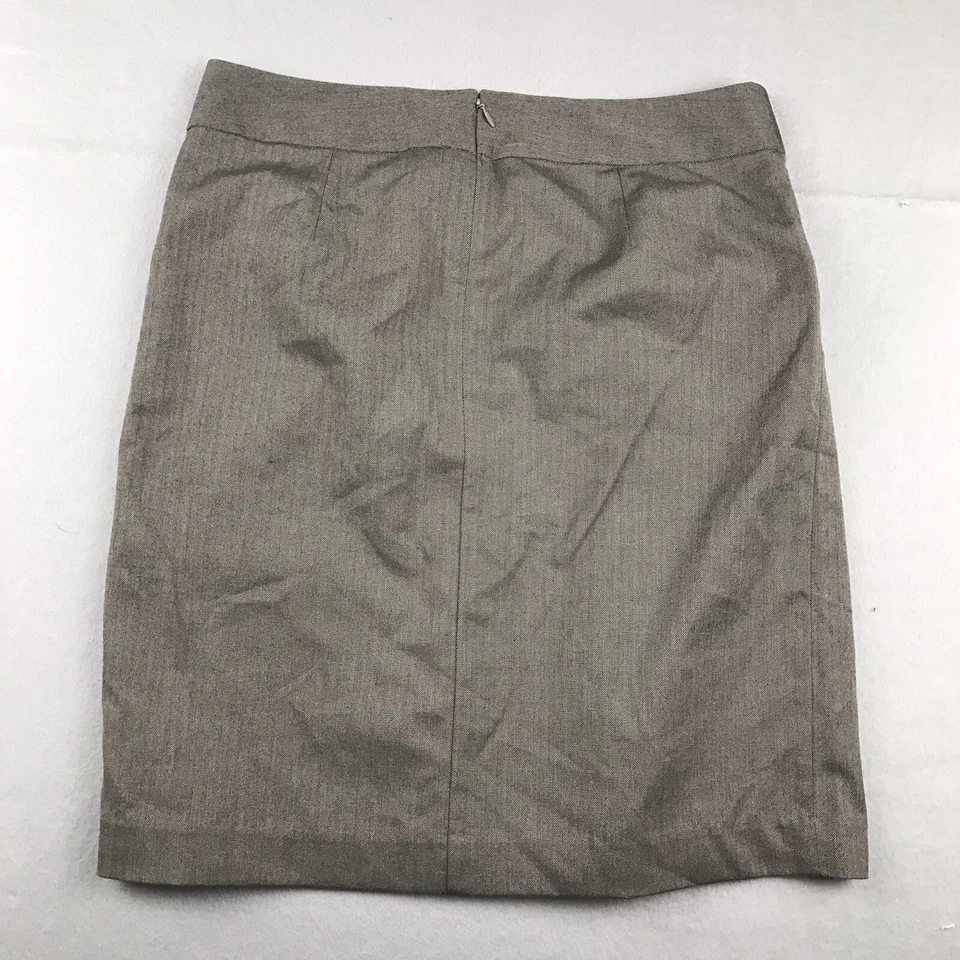 Saia Old Navy Feminina 4 Marrom Espinha de Arenque Elástica Forrada Plissada Zíper Traseiro Nova Com Etiqueta - Imagem 3 de 4