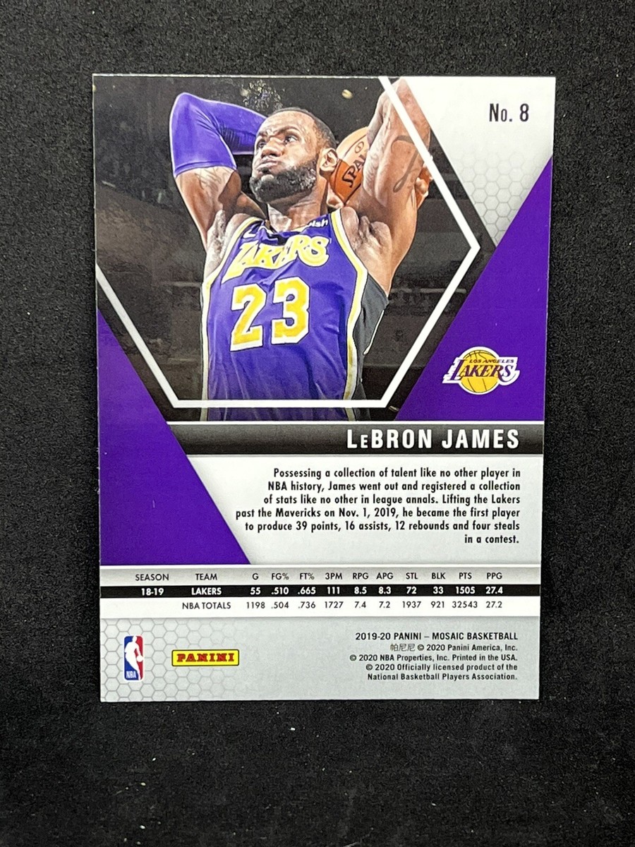 Lebron James 2019-20 Mosaic Basketball #8 Los Angeles Lakers - Main Image