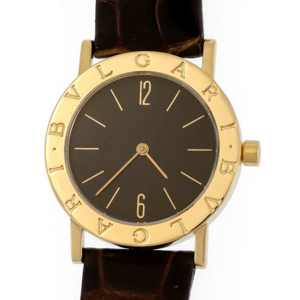 Bvlgari 18k Gold Men's Watch With Leather Band | eBay