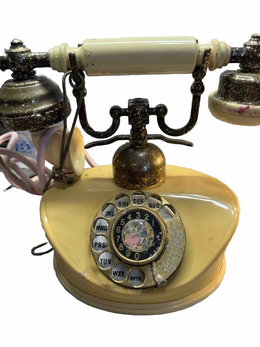 Rotary Dial Victorian French Cradle Style Desk Telephone Vintage