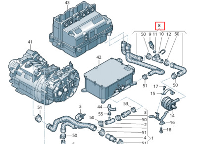 NEW VOLKSWAGEN E-UP COOLANT PANTS PIPE 12E122051D GENUINE