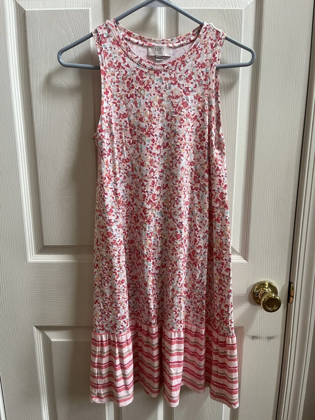 VETEMENTS Abito tubino senza maniche Ann Taylor Loft taglia XXSP Petite Peach floreale elasticizzato