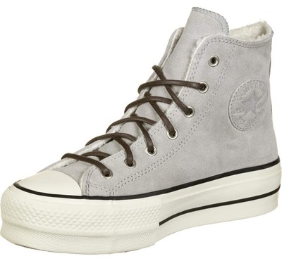 Converse Women's Sherpa Chuck Taylor All Star Platform High Top Sneaker, Wolf Gr