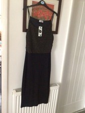 ladies / girls black / gold dress size 12 , bnwt,