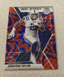 2020 Panini Mosaic NFL Debut RC Reactive Blue Prizm #276 Jonathan Taylor Colts